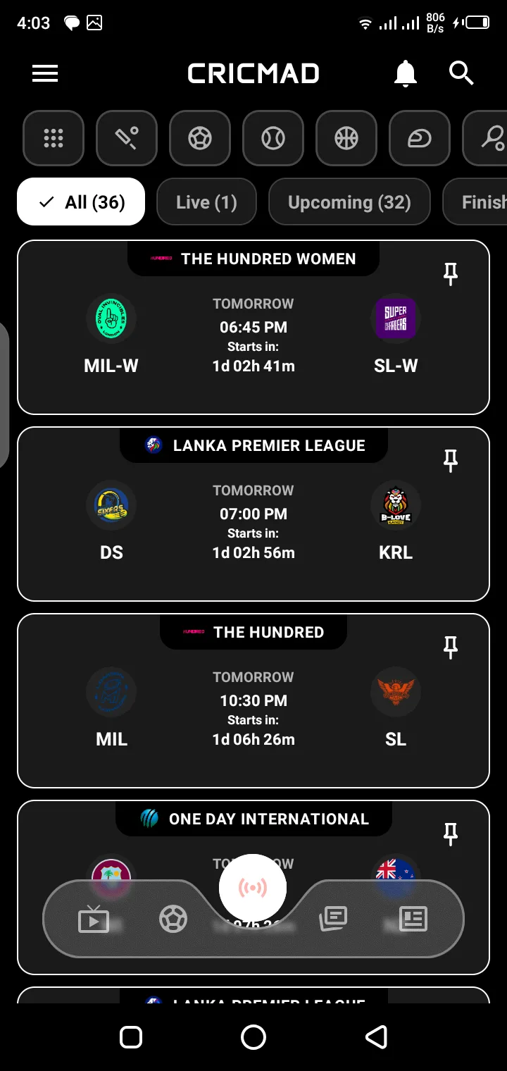 Cricmad mobile live sports experience